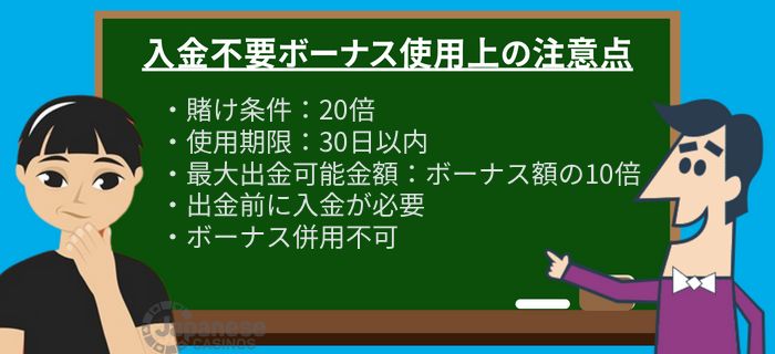 カジノシークレット　入金不要ボーナス　注意点